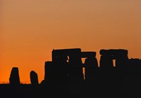 England, Salisbury Plain, Stonehenge Sunset Fine Art Print