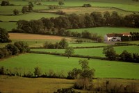View of Farmlands from Glastonbury Tor, Glastonbury, Somerset, England Fine Art Print