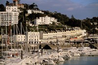 View of Marina and Town from Torquay Pier, Torquay, Devon, England Fine Art Print