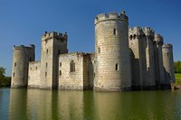 Bodiam Castle (1385), reflected in moat, East Sussex, England Fine Art Print