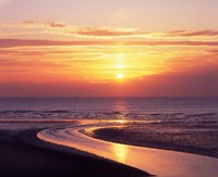 Sunset, Blackpool, Lancashire, England Fine Art Print