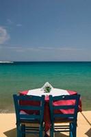 Greece, Aegean Islands, Samos, Waterfront caf? Fine Art Print