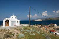 Agios Pantelemonos Waterfront Church, Gavathas, Lesvos, Mithymna, Greece Fine Art Print