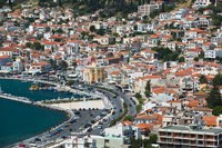 Town View with Harbor, Vathy, Samos, Aegean Islands, Greece Fine Art Print