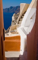 Stairways and Old Cathedral, Oia, Santorini, Greece Fine Art Print