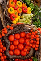 Market With Vegtables, Fira, Santorini, Greece Fine Art Print
