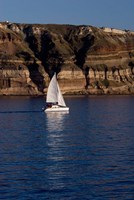 Greece, Cyclades, Santorini, Sailing Fine Art Print