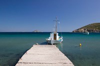 Greece, Dodecanese, Patmos, Fishing boat Fine Art Print