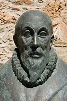 Greece, Crete, Iraklio, Fodele, El Greco statue Fine Art Print