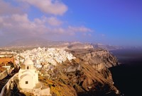 Late Afternoon View of Town, Thira, Santorini, Cyclades Islands, Greece Fine Art Print