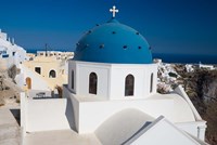 Blue Domed Church, Imerovigli, Santorini, Greece Fine Art Print