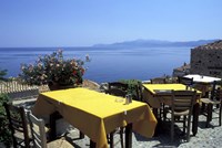 Outdoor Restaurant, Monemvasia, Greece Fine Art Print