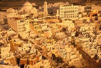 View of Thira at Sunset, Santorini, Cyclades Islands, Greece Fine Art Print