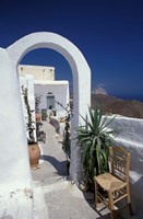 Chora Houses, Blue Aegean Sea, and Agave Tree, Cyclades Islands, Greece Fine Art Print