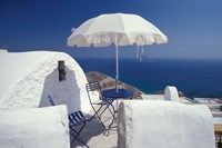 Terrace Overlooking Aegean Sea, Anafi, Cyclades Islands, Greece Fine Art Print