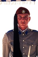 Close Up of Soldier in Traditional Dress, Athens, Greece Fine Art Print