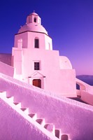 White Dome of Greek Church, Santorini, Greece Fine Art Print