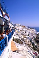 View from Cliffs, Santorini, Greece Fine Art Print