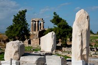 Greece, Corinth Doric Temple of Apollo Greece behind The Rostra Fine Art Print