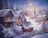 In A One Horse Open Sleigh Fine Art Print