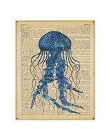 Vintage Jellyfish Framed Print