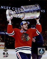 Andrew Shaw with the Stanley Cup Game 6 of the 2015 Stanley Cup Finals Fine Art Print