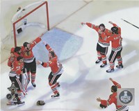 The Chicago Blackhawks celebrate winning Game 6 of the 2015 Stanley Cup Finals Fine Art Print