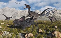 A Pack of Velociraptors Fine Art Print