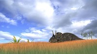 Triceratops Walking through Tall Grass Fine Art Print