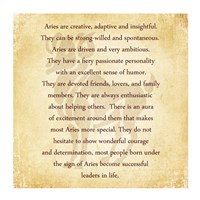 Aries Character Traits Fine Art Print