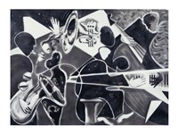 Black and Blue Fine Art Print