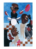 Untitled (Jazz with Blue Background) Fine Art Print