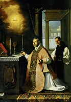 Holy Mass with Priest Cabañuelas. 1638 Fine Art Print