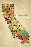 California County Map Fine Art Print