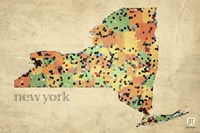 New York County Map Fine Art Print
