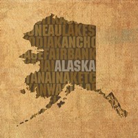 Alaska State Words Fine Art Print