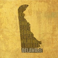 Delaware State Words Fine Art Print