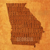 Georgia State Words by David Bowman - various sizes