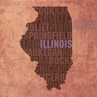 Illinois State Words Fine Art Print