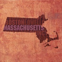 Massachusetts State Words Fine Art Print