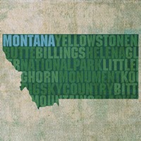 Montana State Words Fine Art Print