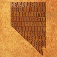 Nevada State Words Fine Art Print