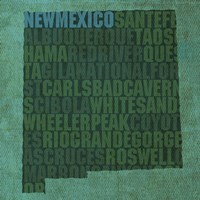 New Mexico State Words Fine Art Print