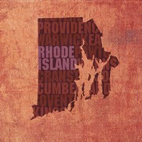 Rhode Island State Words Fine Art Print