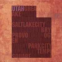Utah State Words Fine Art Print