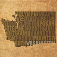 Washington State Words Fine Art Print
