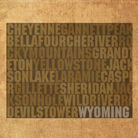 Wyoming State Words Fine Art Print