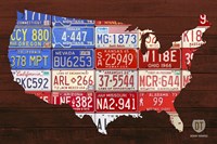 USA Flag Map Fine Art Print