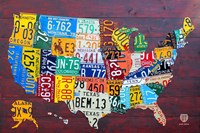 License Plate Map USA IV Fine Art Print