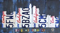 Los Angeles Skyline License Plate Art Fine Art Print